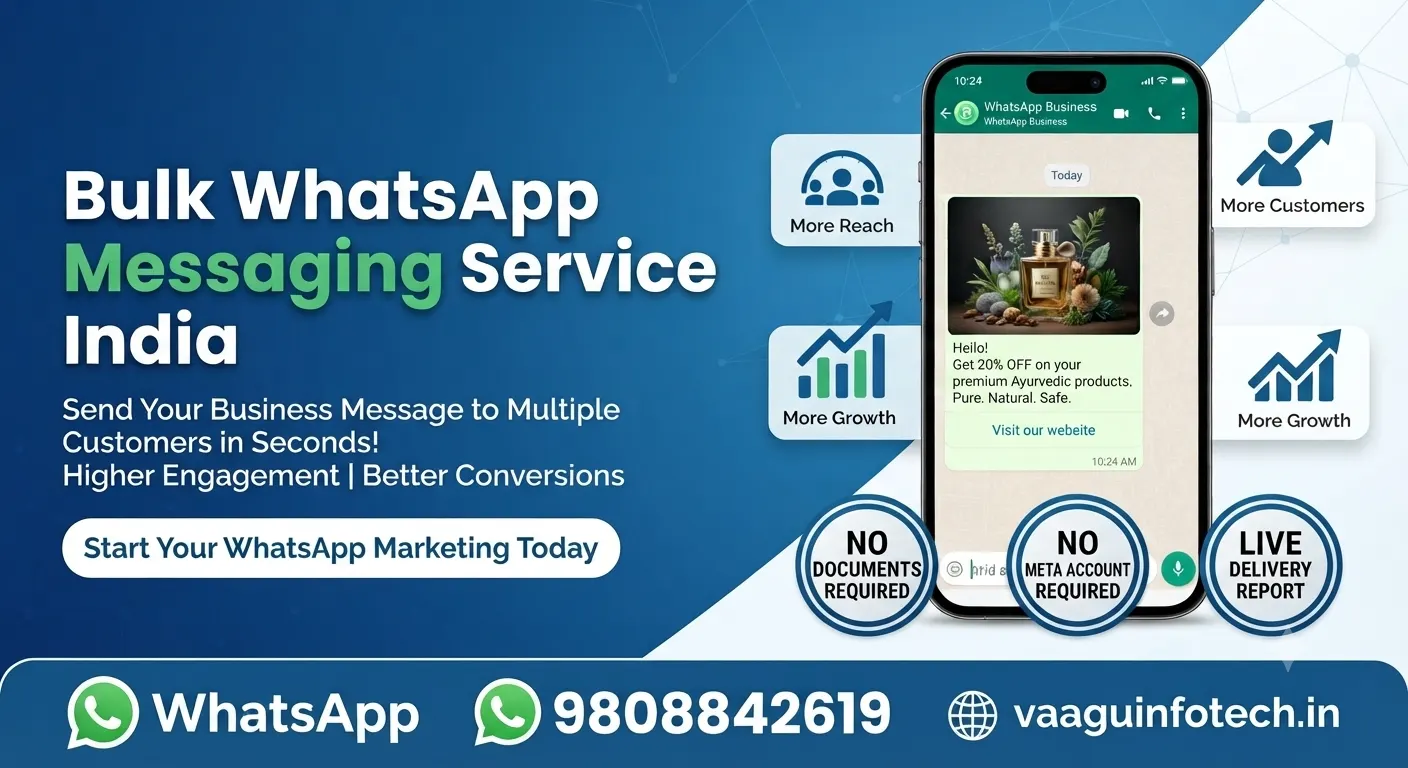 Bulk WhatsApp Messaging Service India by Vaagu Infotech